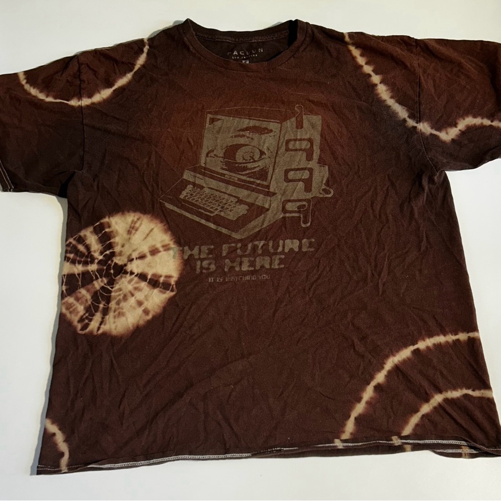 PacSun Brown Tie-Dye Short Sleeve Tee